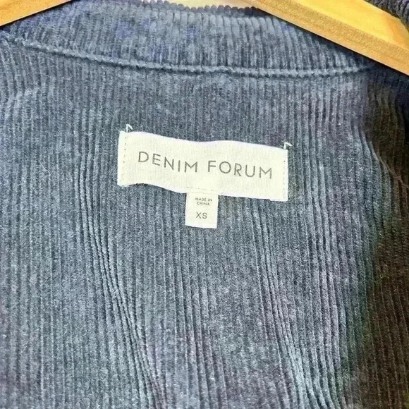 ARITZIA Denim Forum Barn Jacket Corduroy Shacket Button Up Blue Jacket Women M - Picture 7 of 10